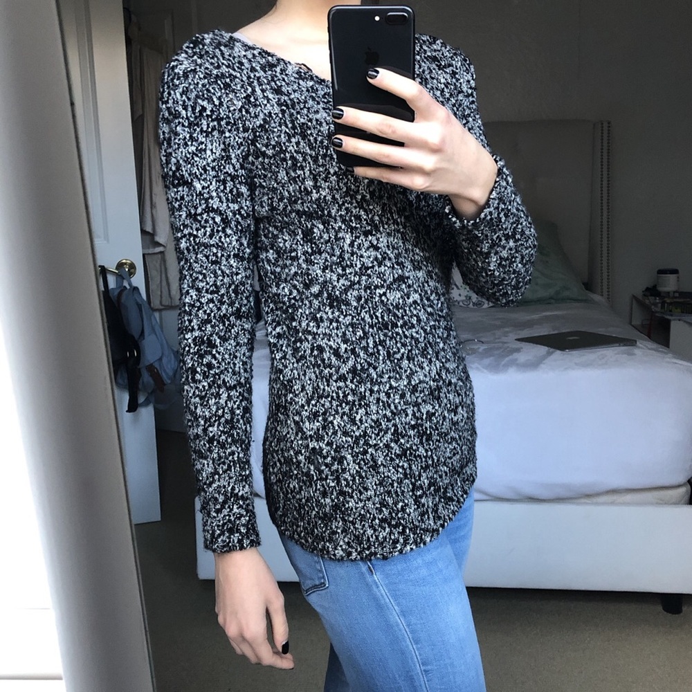 LF salt and pepper bow back sweater